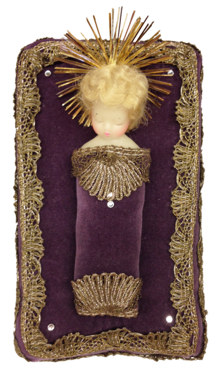 Wax Christ Child on Lilac by & Leonore Leidel in Iffeldorf