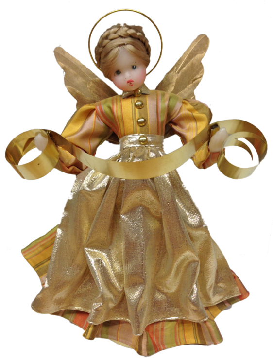 Wax Angel with Butterscotch Plaid Dress by Margarete & Leonore Leidel in Iffeldorf