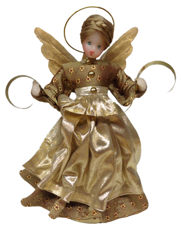 Wax Angel with Gold Flower Dress by Margarete & Leonore Leidel in Iffeldorf