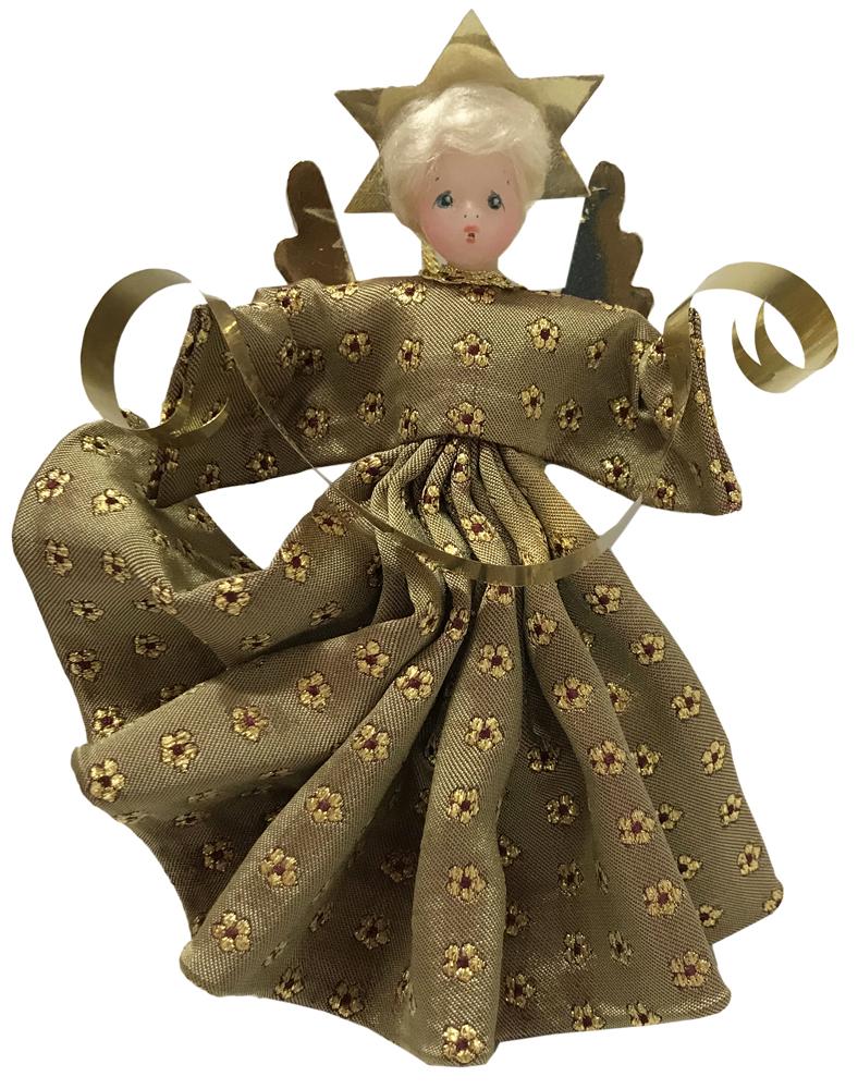 Angel in Purple Velvet Dress with Gold Brocade by Lenore Leidel in Iffeldorf