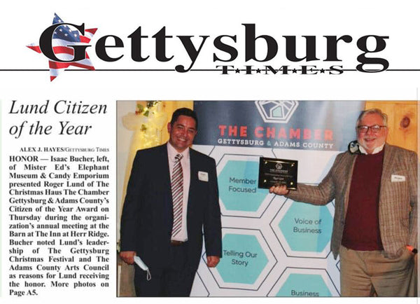 Owner Roger Lund receives "Citizen of the Year" award.