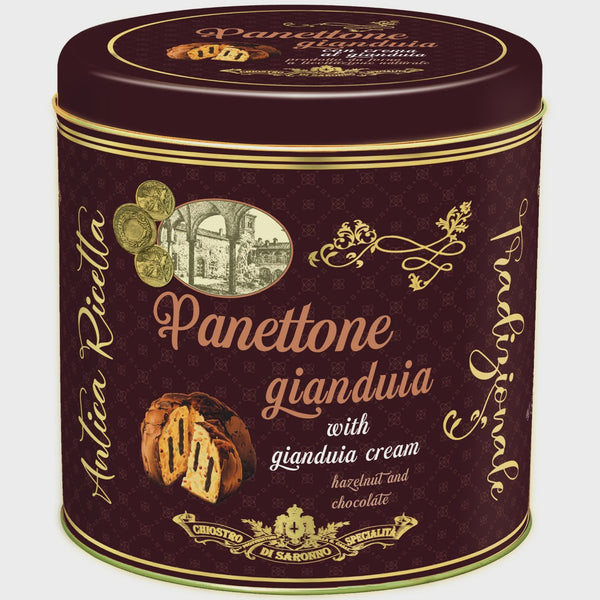 Chiostro Di Saronno Hazelnut and Chocolate Panettone Luxury Tin