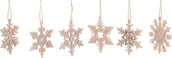 Wood Snowflake Ornament, glittered by Taulin