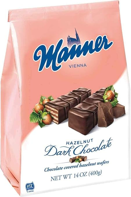 Manner Dark Chocolate Hazelnut Creme Wafers Bag