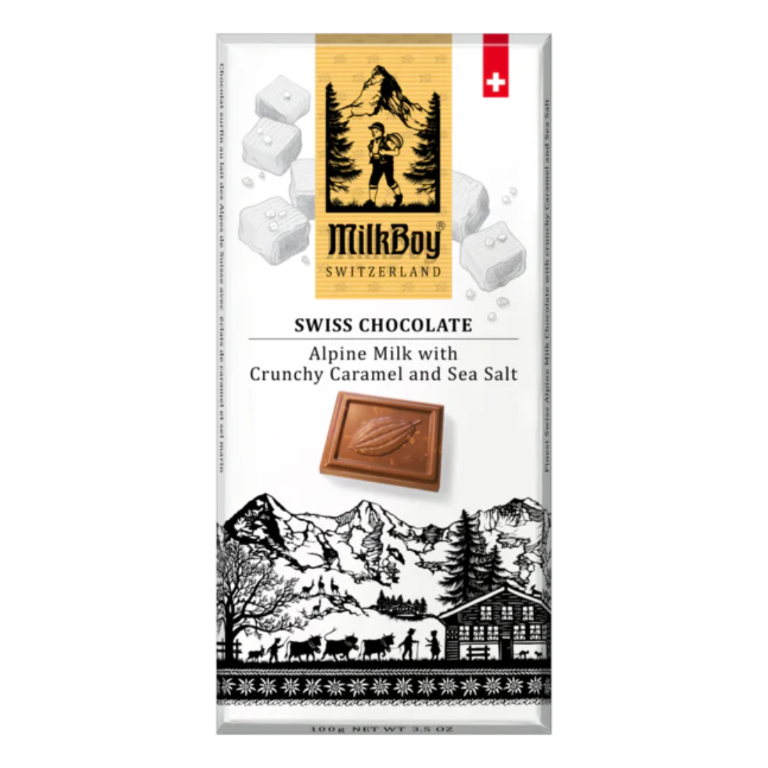 Milkboy Milk Chocolate Crunchy Caramel And Sea Salt Bar
