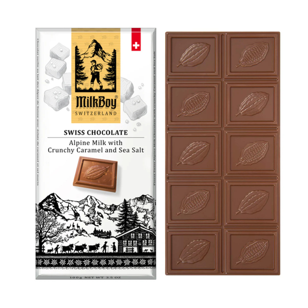 Milkboy Milk Chocolate Crunchy Caramel And Sea Salt Bar