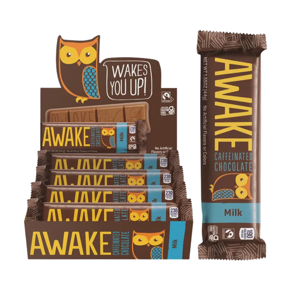Awake Caffeinated Milk Chocolate Bars