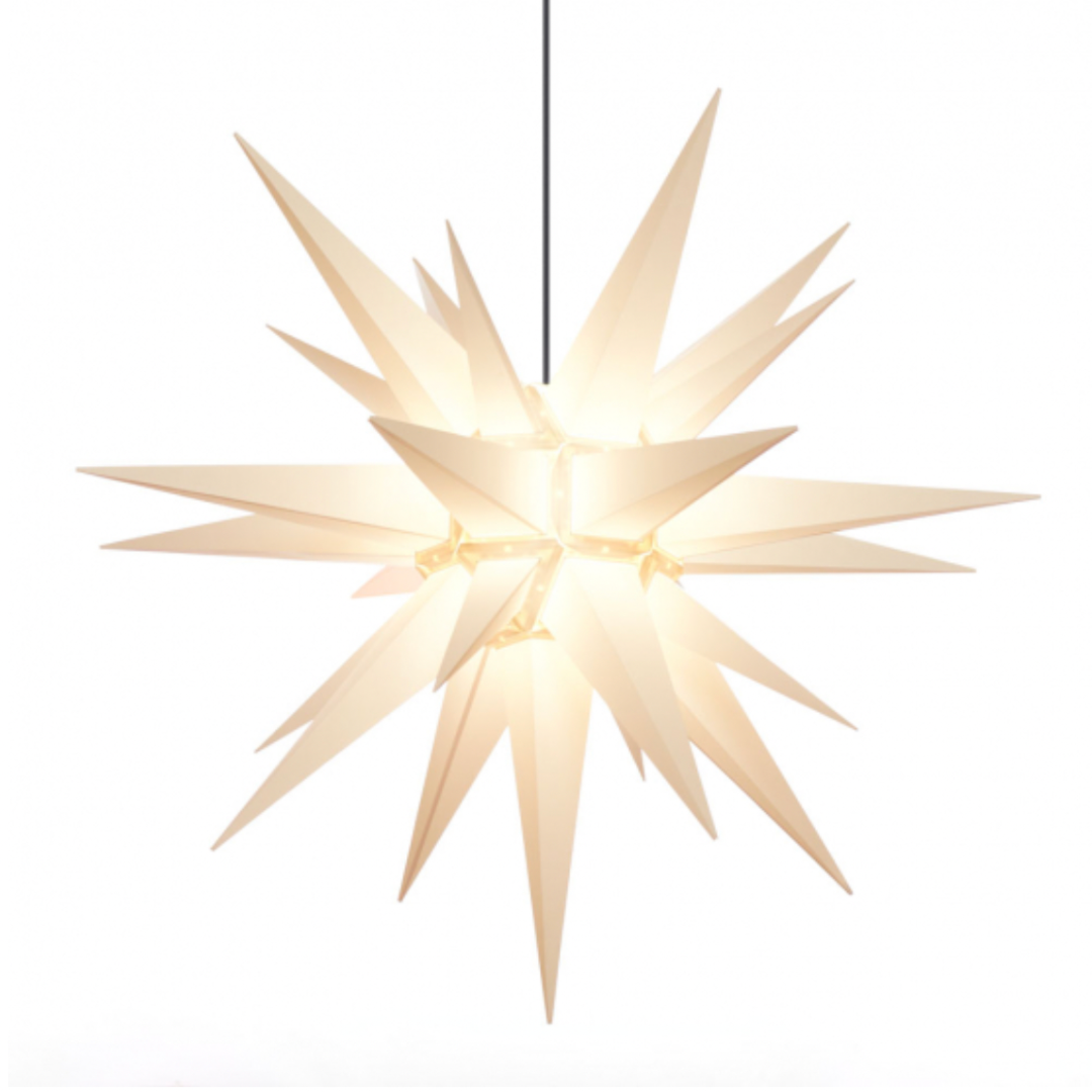 Plastic Moravian Star, WhiteInside/Outside