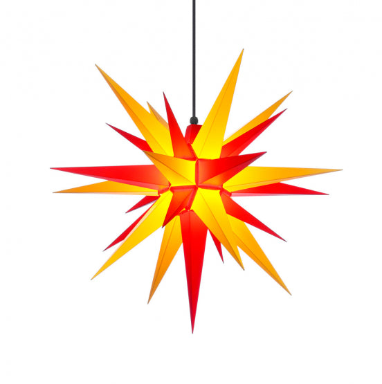 Plastic Moravian Star yellowith red, Indoor/Outdoor