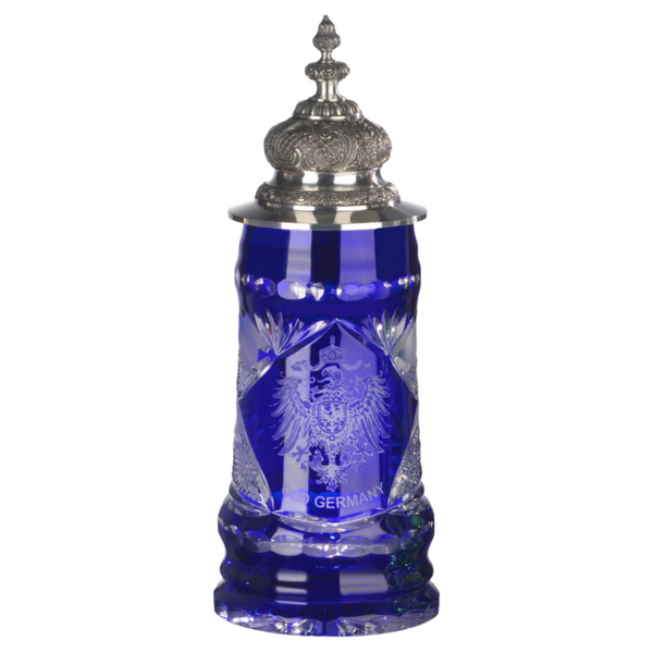German Lord of Crystal Old Germany, Blue Beer Stein by King Werk GmbH and Co