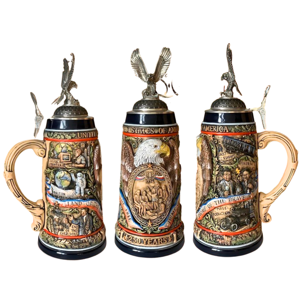 250th year USA 3-D Pewter Eagle Stein by King Werk
