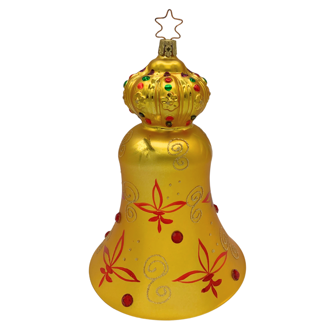 Jeweled Regal Bell, matte gold by Inge Glas of Germany