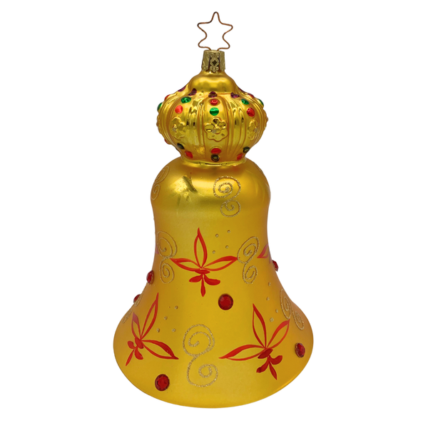 Jeweled Regal Bell, matte gold by Inge Glas of Germany