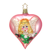 Victorian Angel on Heart Ornament by Inge Glas of Germany