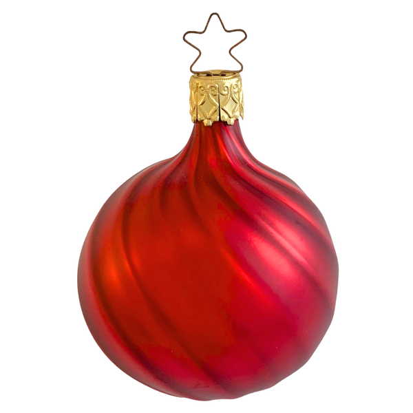 Mercury Glass Kugel, red, matte, 2.25" by Inge Glas of Germany