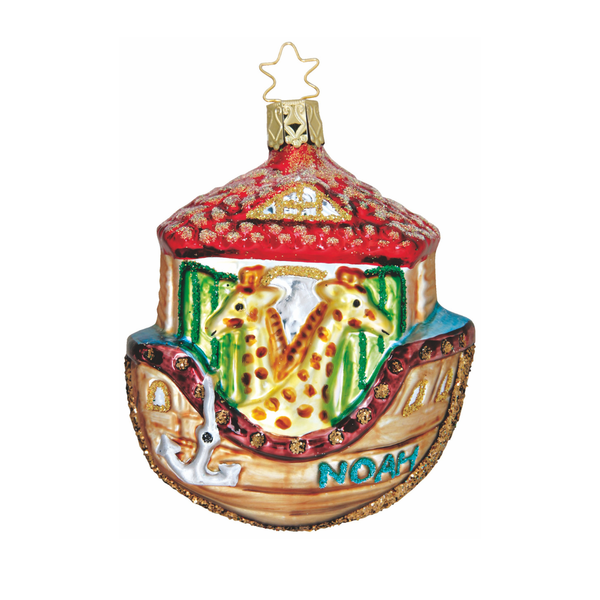 Noah's ark with Giraffes Red Roof by Inge Glas of Germany