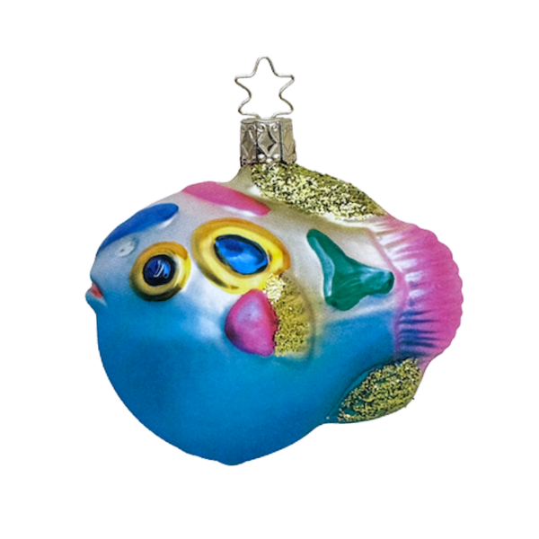 Blowin bubbles, fish, blue by Inge Glas of Germany