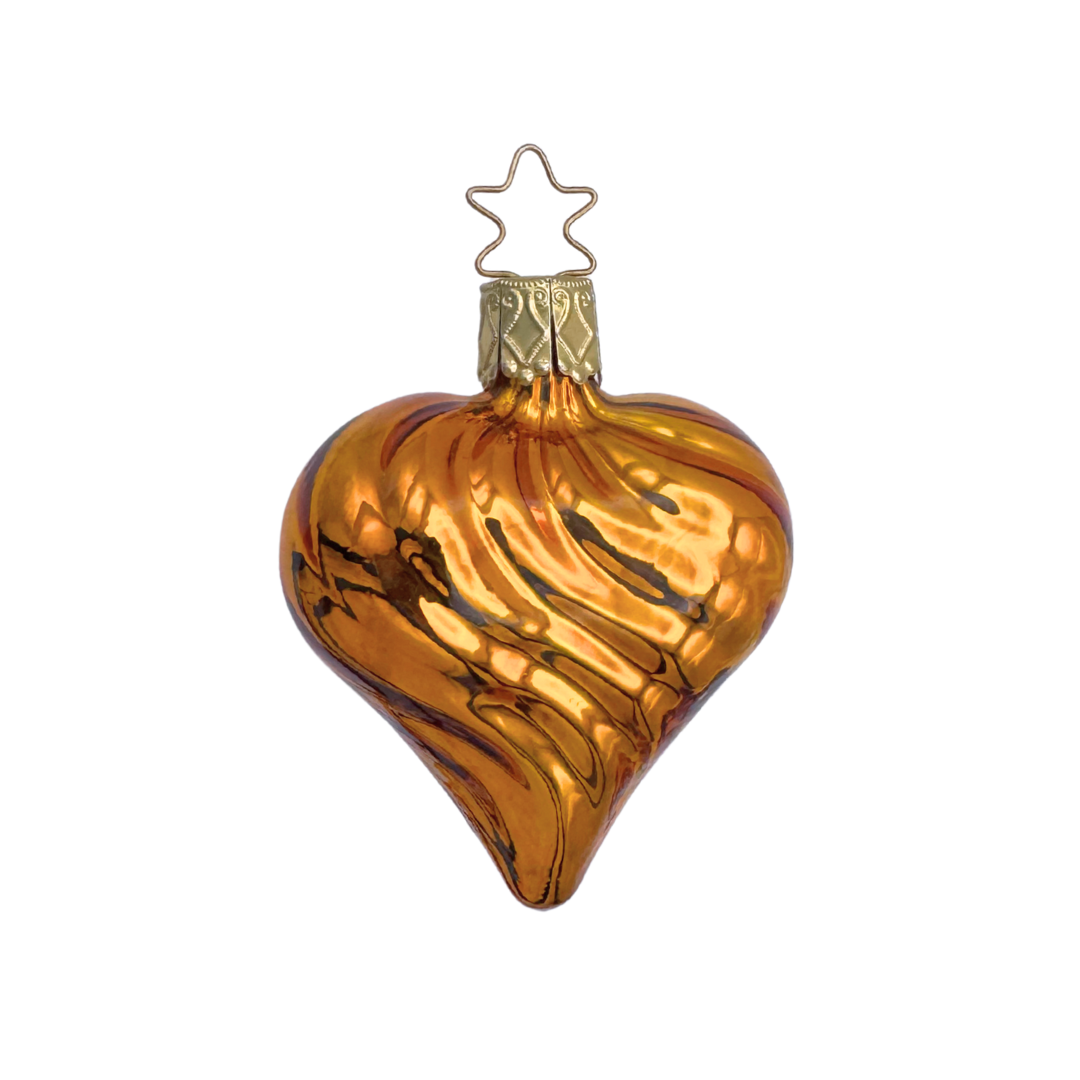 Petite shiny Amber Mercury Heart by Inge Glas of Germany