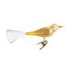 Bird with spun glass tail, inka gold matte by Inge Glas of Germany