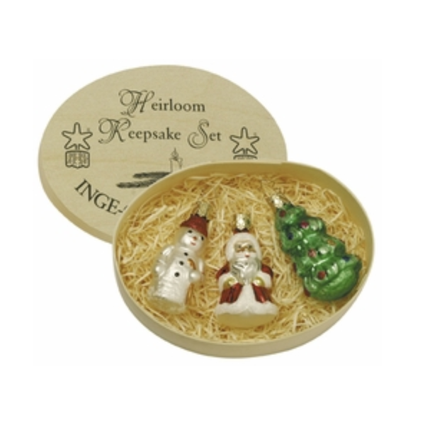 Christmas Heirloom Keepsake NO Box, Set of 3 by Inge Glas of Germany