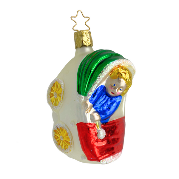 Christmas Baby Carriage Ornament by Inge Glas of Germany