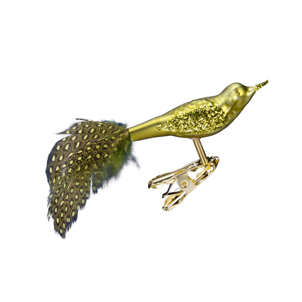 Jeweled Tunes, green, bird by Inge Glas of Germany