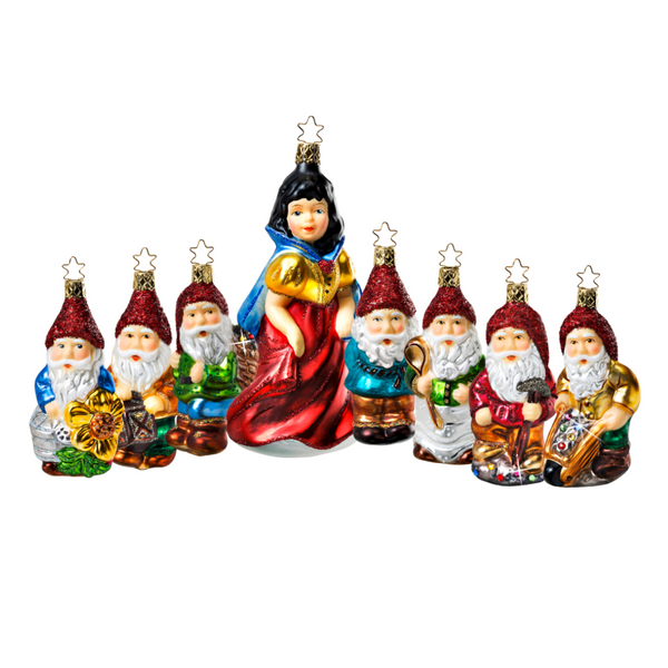 LifeTouch Snow White, 8 Piece Ornament Set by Inge Glas of Germany