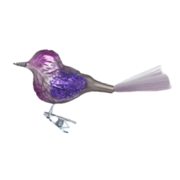 Sweety, Purple Shades, Bird Ornament by Inge Glas of Germany