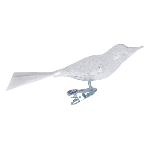 Waffle Pattern Bird, small, clear beaded by Glas Bartholmes
