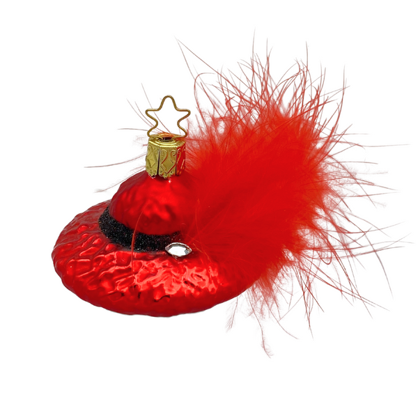 Red Hat Ruby Ornament by Inge Glas of Germany
