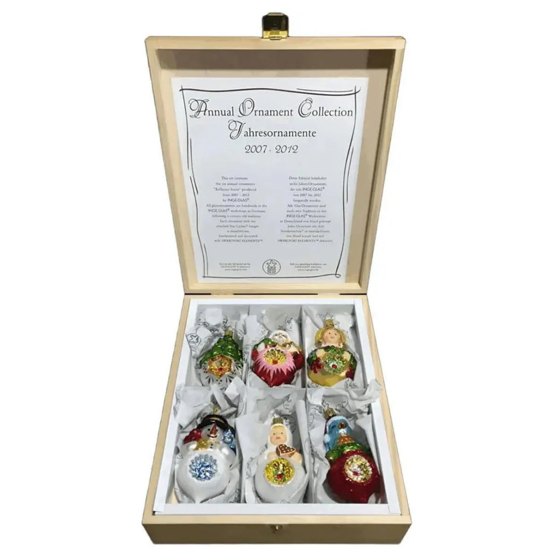 Annual Reflector Series 2007 - 2012 Boxed Ornament Set by Inge Glas of Germany