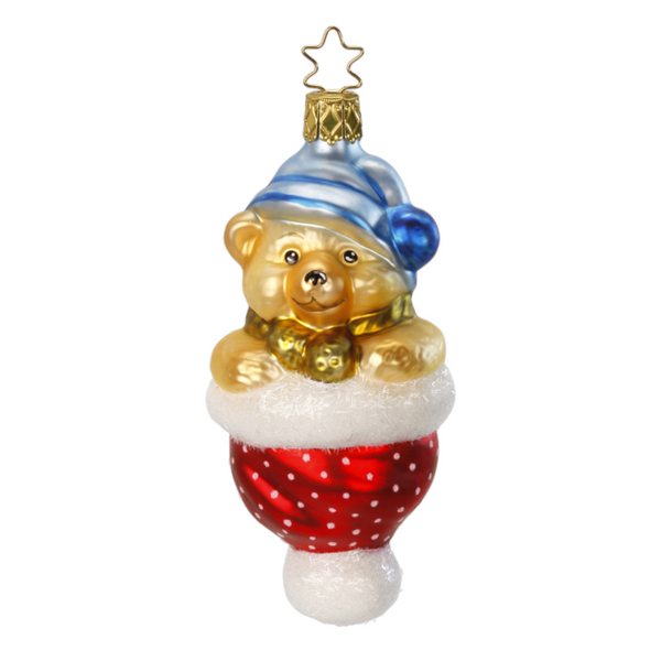 Teddy for Christmas Ornament by Inge Glas of Germany