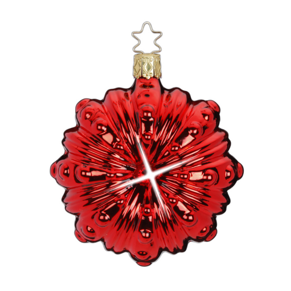 Fairy Eye Ornament, red shiny by Inge Glas of Germany