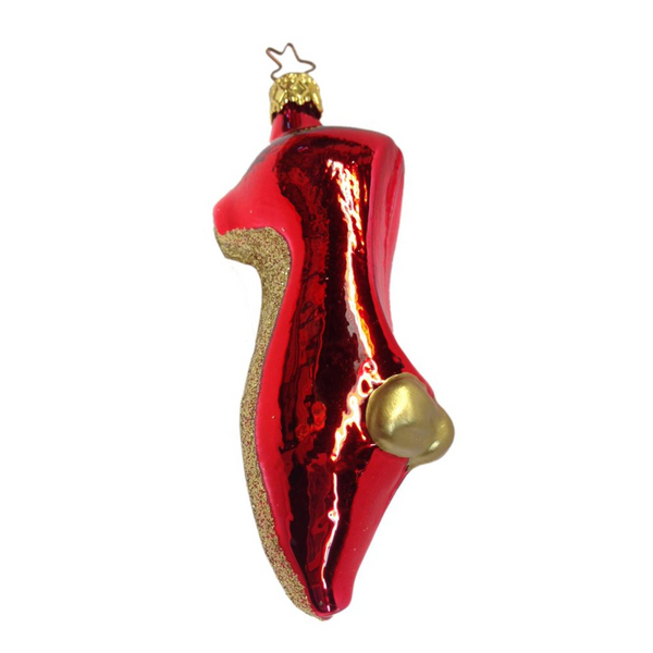 Ruby Slipper, Shiny, There's No Place Like Home Ornament by Inge Glas of Germany