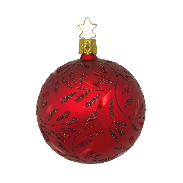 Delights Ball Ornament, Dark Red by Inge Glas of Germany