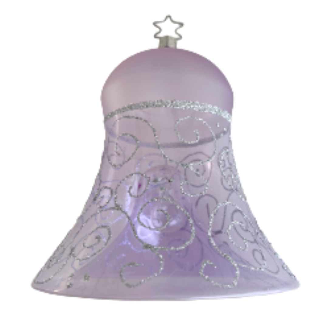 Bell, Translucent Lilac with Silver Swirls by Inge Glas of Germany