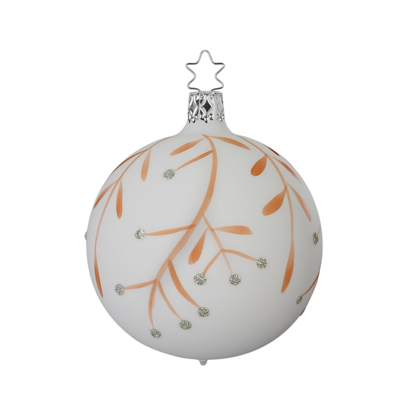 Winter Twig Ball, porcelain white matte, 8cm by Inge Glas of Germany