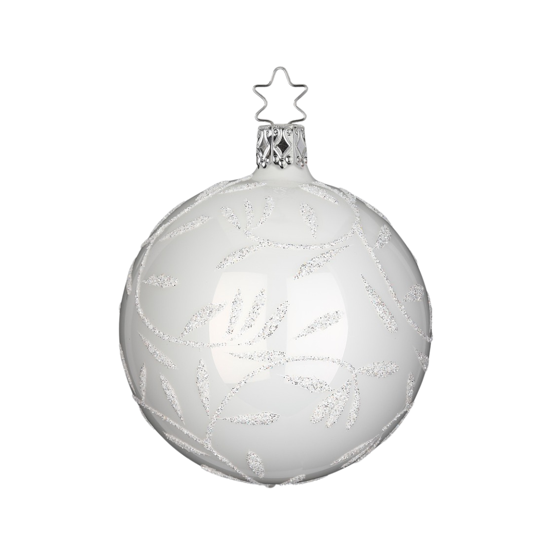 Delights Ball, porcelain white pearl, 8cm by Inge Glas of Germany