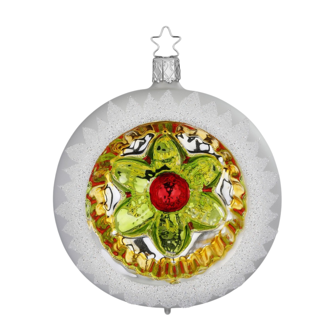 Ornament Reflection, white matte, 10cm by Inge Glas of Germany