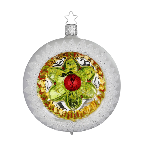 Ornament Reflection, white matte, 10cm by Inge Glas of Germany