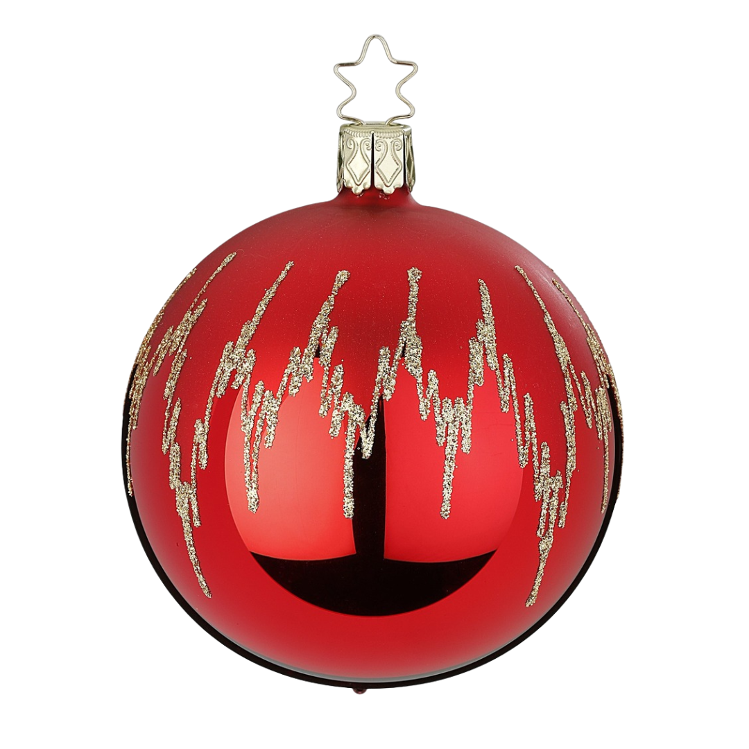 Festive Joy, red shiny, 10cm by Inge Glas of Germany