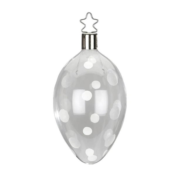 Dots Egg, Clear and white by Inge Glas of Germany