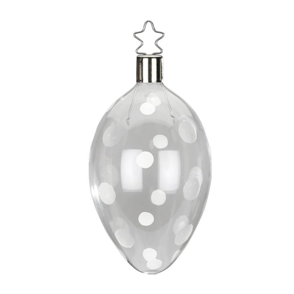 Dots Egg, clear and white by Inge Glas of Germany