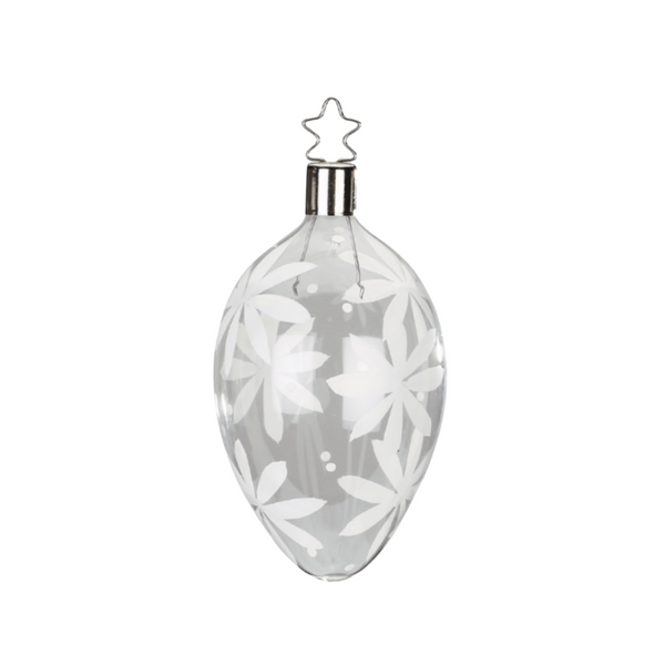 Flowery Egg, 3.2" by Inge Glas of Germany