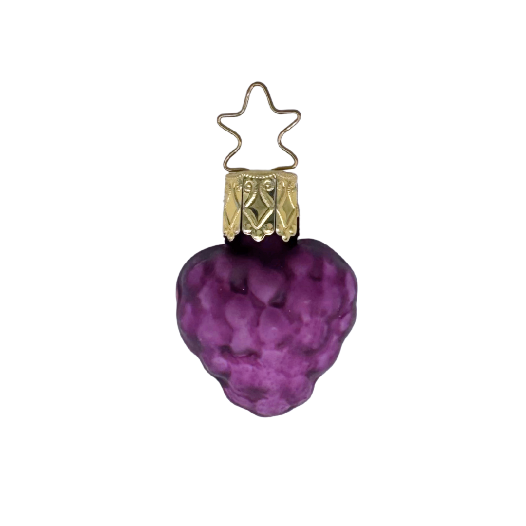 Concord Grape cluster shaped ornaments with star tops by Inge Glas of Germany