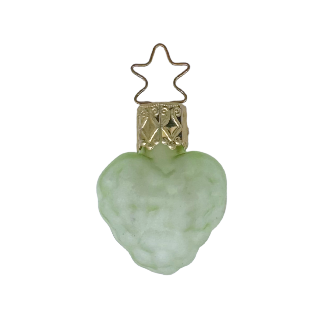 Green Grape cluster shaped ornaments with star tops by Inge Glas of Germany