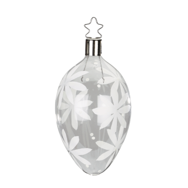 Flowery Egg, 4.2" by Inge Glas of Germany