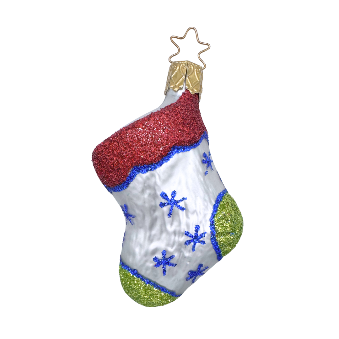 Stocking, red white green by Inge Glas of Germany