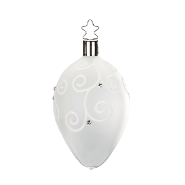 Flourish Egg, 4.2" by Inge Glas of Germany