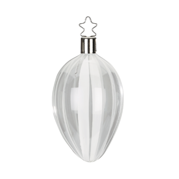 Vertical Stripes Egg, 4.2" by Inge Glas of Germany